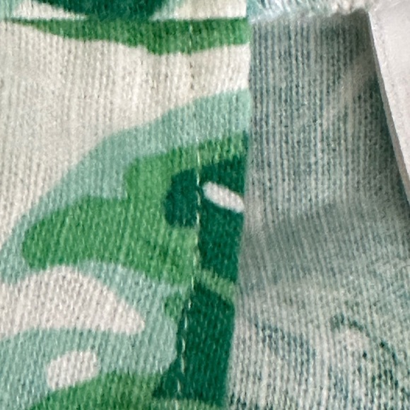 J Grew sz Md top loose fitting beach style print.  Palm branches woven fabric - Picture 4 of 14